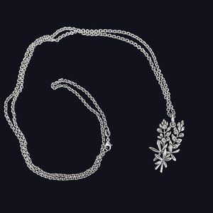 James Avery Retired Sterling Silver Bluebonnet Pendant w/ 30" Silver Chain